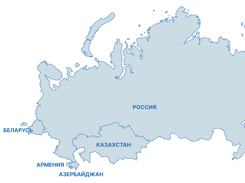 Карта поставок: Россия и страны СНГ
