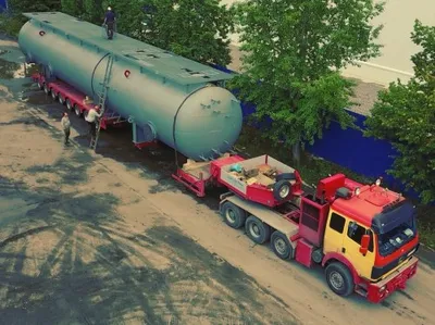Отгрузка нефтегазосепаратора с помощью нашего партнера в сфере грузоперевозок ООО "Прайд"